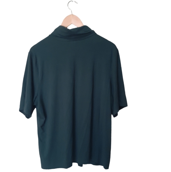 Joie Women's Plus Size 1X Half Sleeve Pullover Turtleneck in Forest Green - Picture 3 of 6